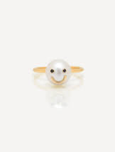 GOLD SMILEY PEARL RING, , Clothing, Apparel - Drifter Industries